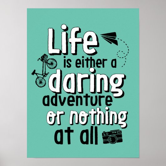 Poster Inspiration Vie audacieuse Devis d'aventure (Devant)