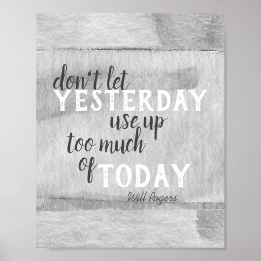 Poster inspiration Will Rogers cite aquarelle (Devant)