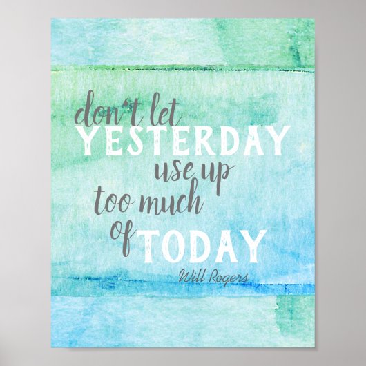 Poster inspiration Will Rogers cite aquarelle (Devant)
