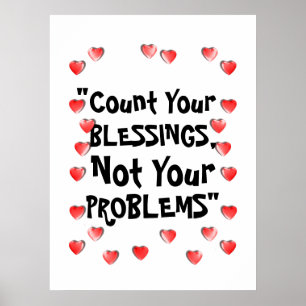 Poster Inspirational Count Your Blessings Life Citation