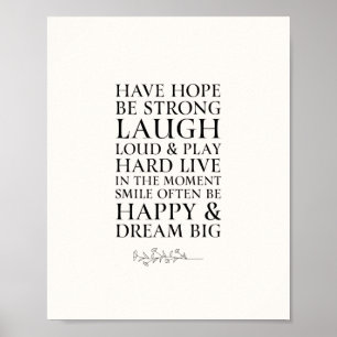 Poster Inspirational Have Hope Black & White Quote