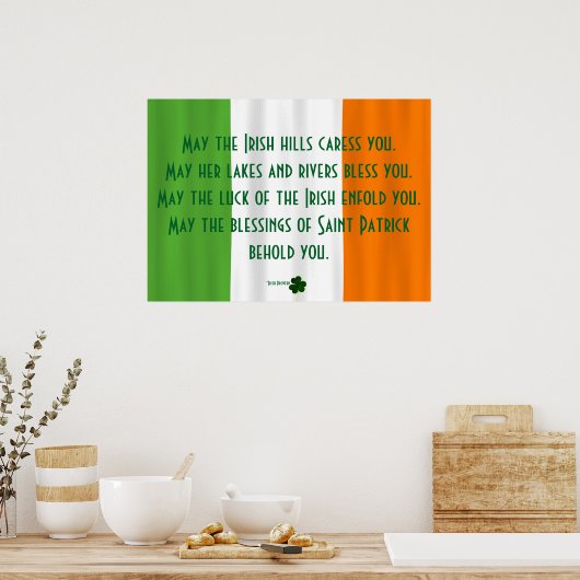 Poster Inspirational Irish Blessing Shamrock Patrick (Cuisine)