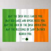 Poster Inspirational Irish Blessing Shamrock Patrick (Devant)