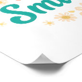 Poster Inspirational "Just Keep Smiling" Floral (Coin)