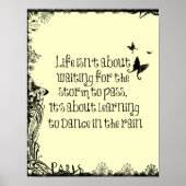 Poster Inspirational Learning to dance in the Rain Citati (Devant)