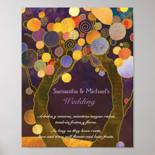 Poster Inspirational Love Trees Purple Wedding Sign