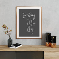 Inspirational Quote Minimalist Black White Script