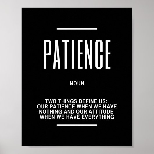 Poster Inspirational Quote On Being Patient (Devant)