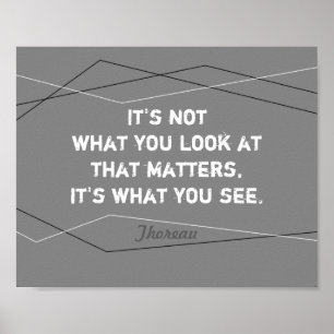 Poster inspirational Thoreau quote modern gray