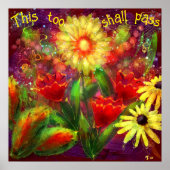 Poster Inspirationnel Ce Trop Passe Floral Rouge (Devant)