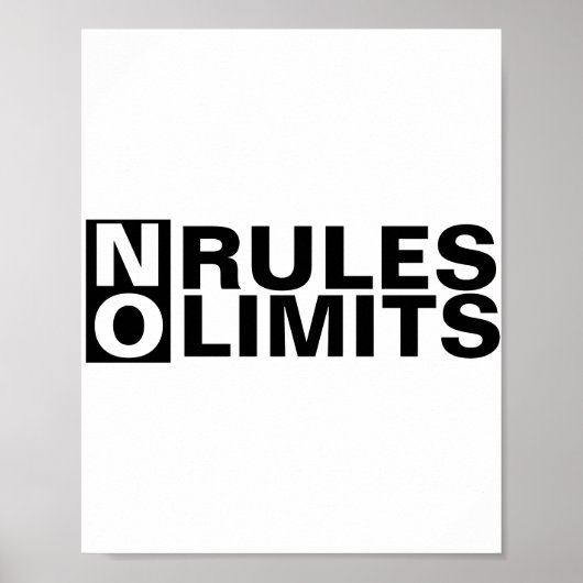 Poster Inspirationnel Pas de règles Pas de limites (Devant)