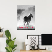 Poster Inspirationnel Sans Limites Cheval Blanc Noir Oeuv (Bureau à domicile)