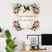 Poster Inspirationnel Si Vous Rêvez L'Aquarelle (Bureau à domicile)