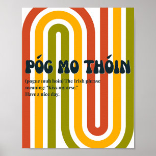 Poster Inspiré des années 70 Póg mo thóin irlandais