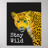Poster Inspiré Leopard Reste sauvage Noir (Devant)
