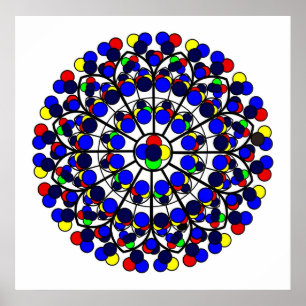 Poster Inspiré par la fenêtre rose du sud, Notre-Dame de