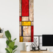 Poster Inspiré par Mondrian (Bureau à domicile)