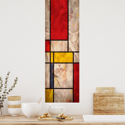 Poster Inspiré par Mondrian (Cuisine)