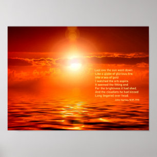 Poster Inspiré Sunset Orange Golden Sky Sea Gold SM
