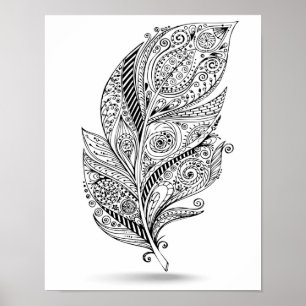 Poster Inspired Tribal Feather 2