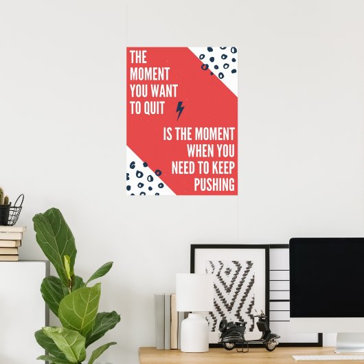 Poster Inspirer Continuez À Pousser Le Devis (Bureau à domicile)