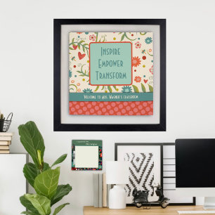 Poster Inspirer Empower Enseignant Joli Floral Classe