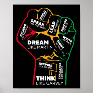 Poster Inspirer les leaders noirs Poing de puissance main