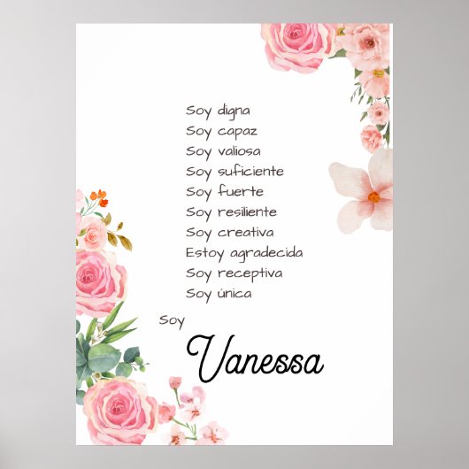 Poster Inspirer votre voyage avec des affirmations Espagn (Devant)