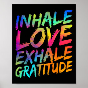 Poster Inspirez l'amour expirez la gratitude Yoga Méditat