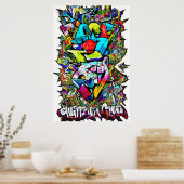 Poster Inspirez les graffitis et agissez avec cet Un (Cuisine)