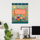 Poster Inspiring Floral Fresh Starts Quote (Bureau à domicile)