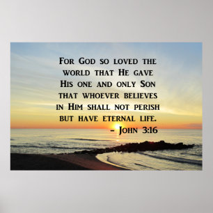 POSTER INSPIRING JOHN 3:16 CONCEPTION DE PHOTO DE LEVER