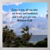 POSTER INSPIRING MATTHEW 11:28 CONCEPTION DE SCRIPTURE (Devant)