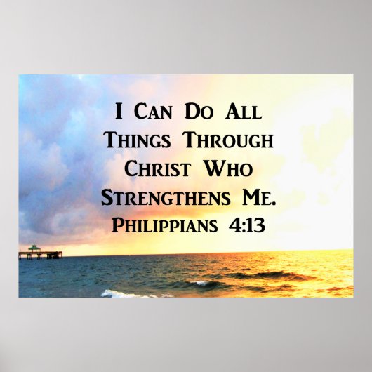 POSTER INSPIRING PHILIPPIANS 4:13 SCRIPTURE VERSE (Devant)