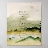 Poster Inspiring Rumi Sweetheart Quote Mountain Scene (Devant)