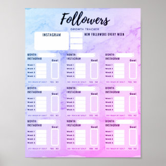 POSTER INSTAGRAM FOLLOWWWERS CROISSANCE TRACKER