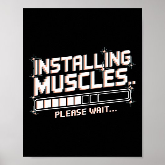 Poster Installation de Muscles Drôle Weighting Workout Gy (Devant)
