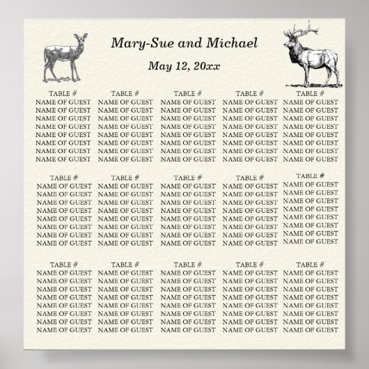 Poster Installation de sièges rustiques en bois (Devant)