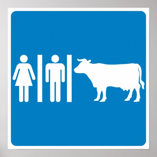 Poster Installations de toilettes Signe routier humoristi (Devant)