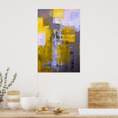 Poster 'Instant' Gris et Jaune d'art Abstrait (Cuisine)