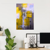 Poster 'Instant' Gris et Jaune d'art Abstrait (Bureau à domicile)