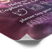 Poster Instantané de mariage Hashtag Galaxie Nébuleuse Co (Coin)