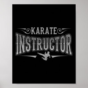 Poster Instructeur de karaté Ceinture noire Arts martiaux