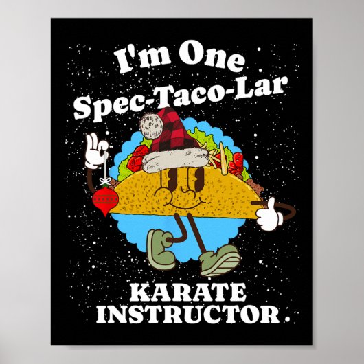 Poster Instructeur de karaté Noël Funny Taco Pun Citation (Devant)
