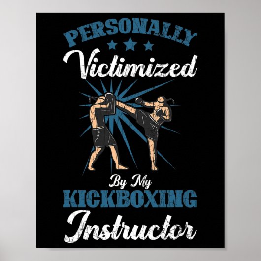 Poster Instructeur de kickboxing Kick Boxer drôle Boxe Gr (Devant)