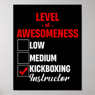 Poster Instructeur de kickboxing Niveau de Awesomeness Mi