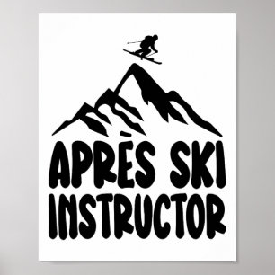 Poster Instructeur De Ski Apres Chemise Femmes Hommes Pou