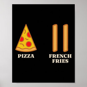 Poster Instructeur de ski débutant Pizza Fries Français