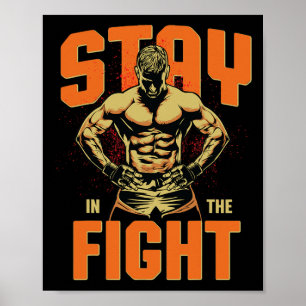 Poster Instructeur de sport drôle entraîneur de boxe amat