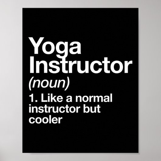 Poster Instructeur de Yoga Funny Définition Entraîneur de (Devant)